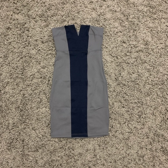 David Lerner strapless tube bodycon two tone mini dress XS - Picture 2 of 4